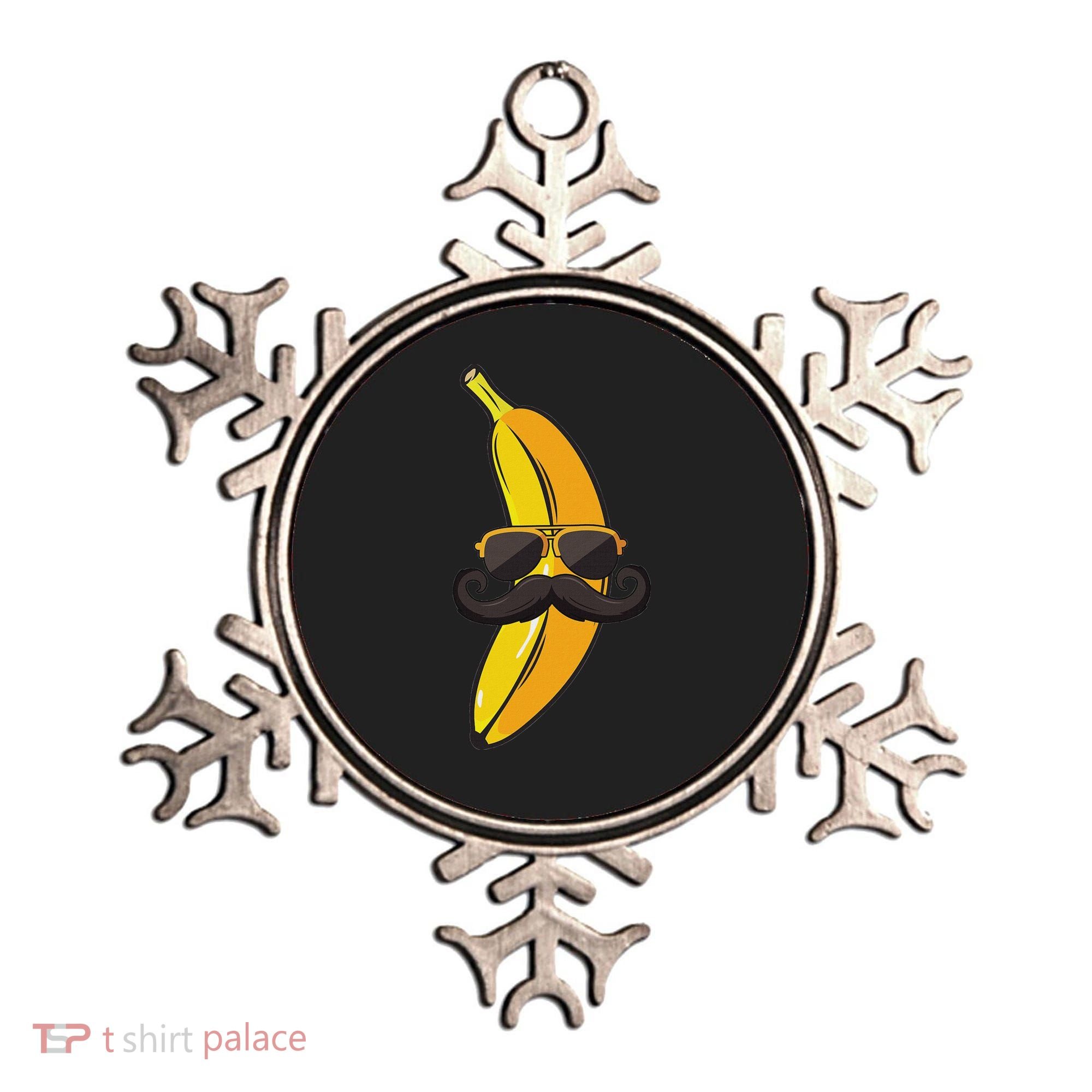 Banana Mustache Sunglasses Face Funny Fruit Cool Banana Ornament