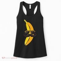 Banana Mustache Sunglasses Face Funny Fruit Cool Banana Women's Tank Top thumb 0