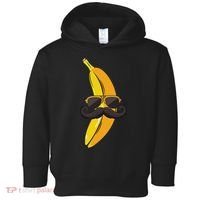 Banana Mustache Sunglasses Face Funny Fruit Cool Banana Toddler Hoodie thumb 0