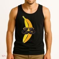 Banana Mustache Sunglasses Face Funny Fruit Cool Banana Tank Top thumb 3