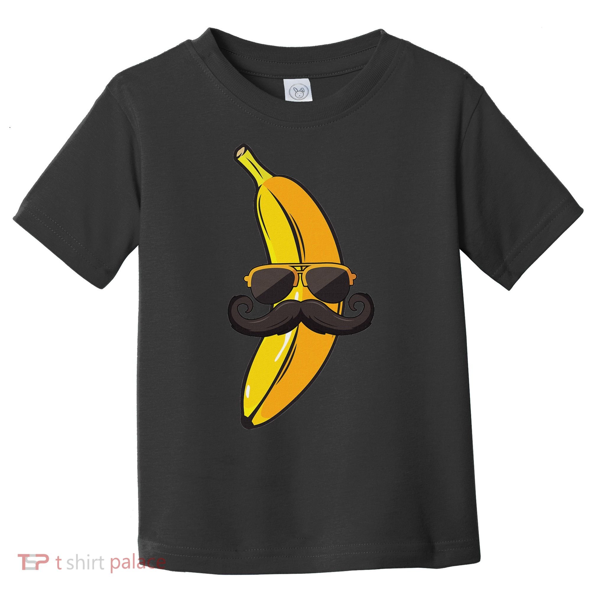 Banana Mustache Sunglasses Face Funny Fruit Cool Banana Toddler T-Shirt