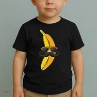 Banana Mustache Sunglasses Face Funny Fruit Cool Banana Toddler T-Shirt thumb 2
