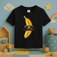 Banana Mustache Sunglasses Face Funny Fruit Cool Banana Toddler T-Shirt thumb 3