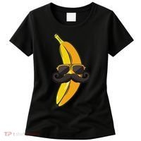 Banana Mustache Sunglasses Face Funny Fruit Cool Banana Women's T-Shirt thumb 0