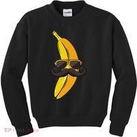 Banana Mustache Sunglasses Face Funny Fruit Cool Banana Kids Sweatshirt thumb 0