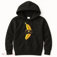 Banana Mustache Sunglasses Face Funny Fruit Cool Banana Kids Hoodie thumb 0