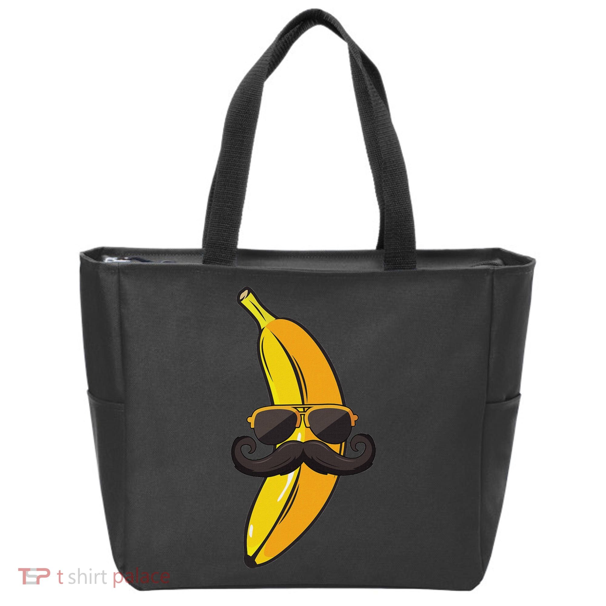 Banana Mustache Sunglasses Face Funny Fruit Cool Banana Tote Bag