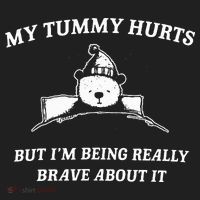 Bear My Tummy Hurts But IM Being Really Brave About It Beanie thumb 2