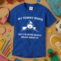 Bear My Tummy Hurts But IM Being Really Brave About It Kids T-Shirt thumb 3