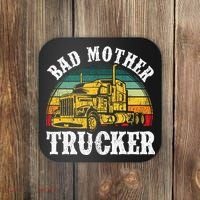 Bad Mother Trucker Gift Truck Driver Gag Coaster thumb 0