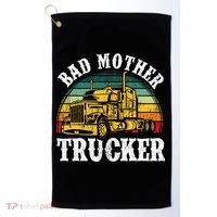 Bad Mother Trucker Gift Truck Driver Gag Golf Towel thumb 0