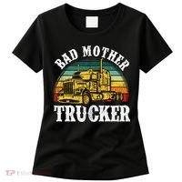 Bad Mother Trucker Gift Truck Driver Gag Women's T-Shirt thumb 0