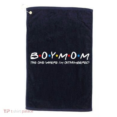 Boy Mom The One Where I'm Outnumbered Golf Towel