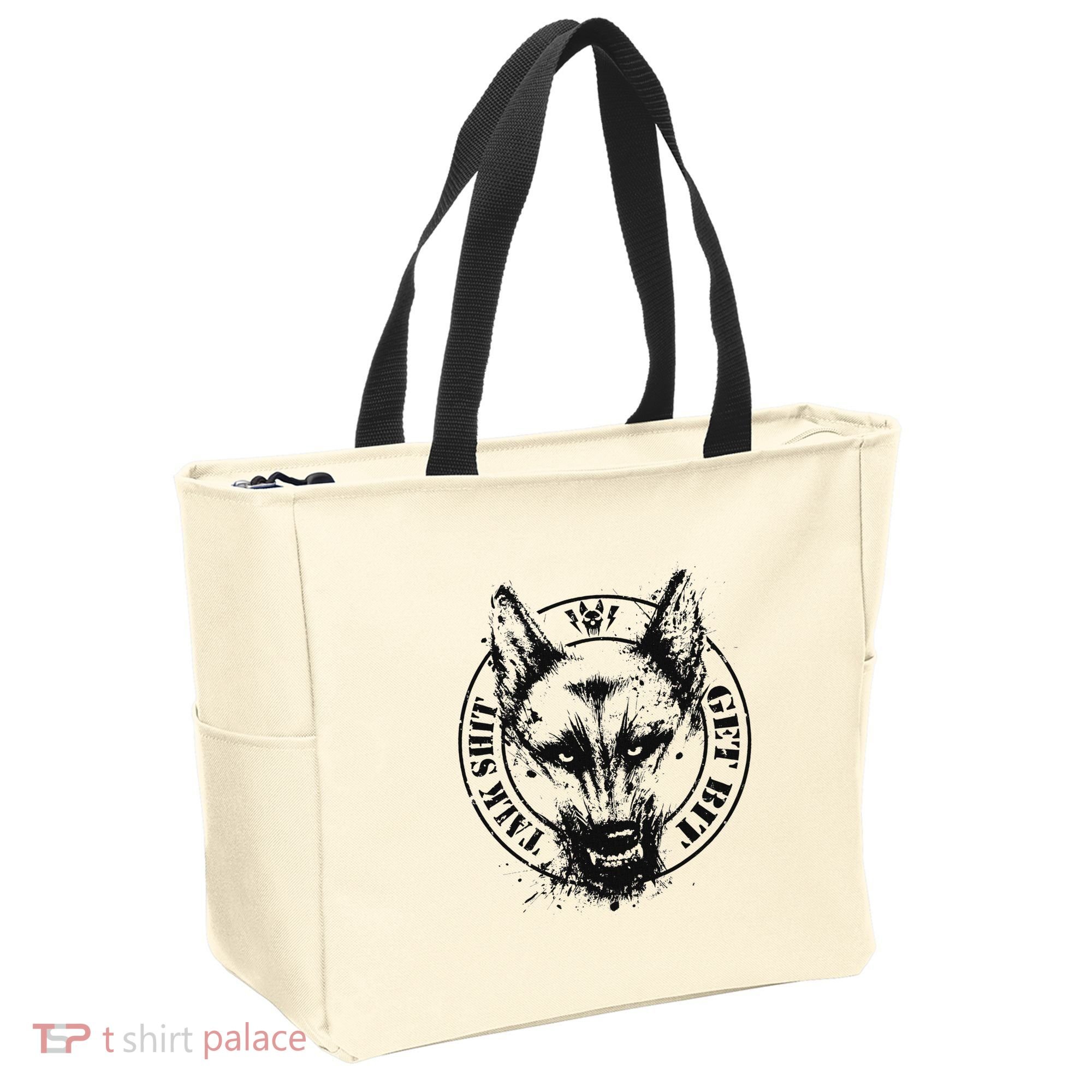 Belgian Malinois Talk Shit Get Bit Tote Bag