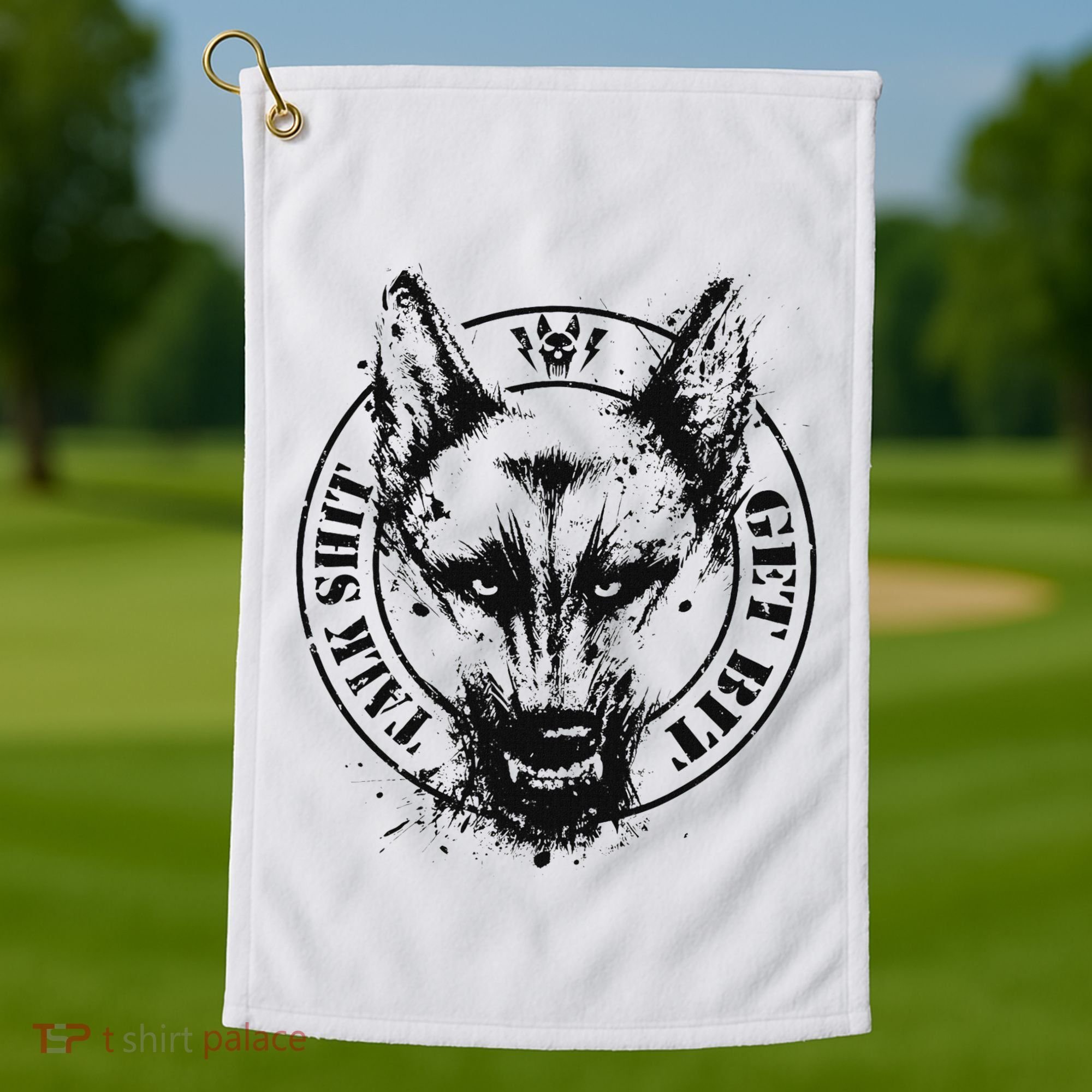 Belgian Malinois Talk Shit Get Bit Golf Towel