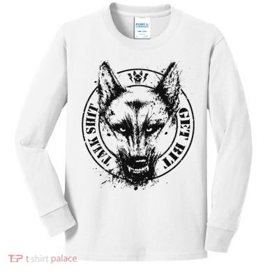 Belgian Malinois Talk Shit Get Bit Kids Long Sleeve Shirt