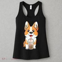 Boba Milk Tea Corgi Dog Puppy Lover Kawaii Japanese Anime Women's Tank Top thumb 3