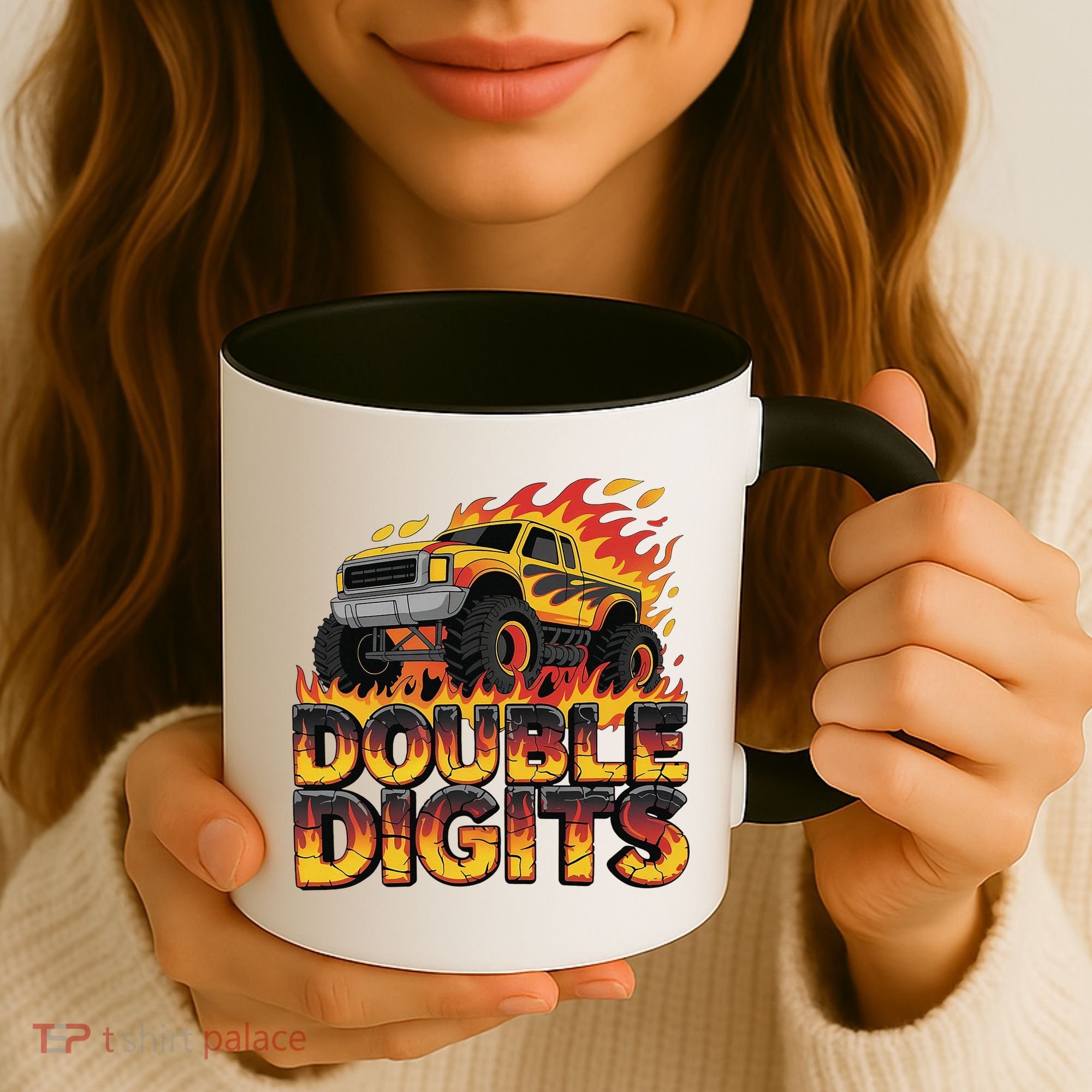 Birthday Monster Truck Bruh Im Double Digits 10 Year Old Coffee Mug