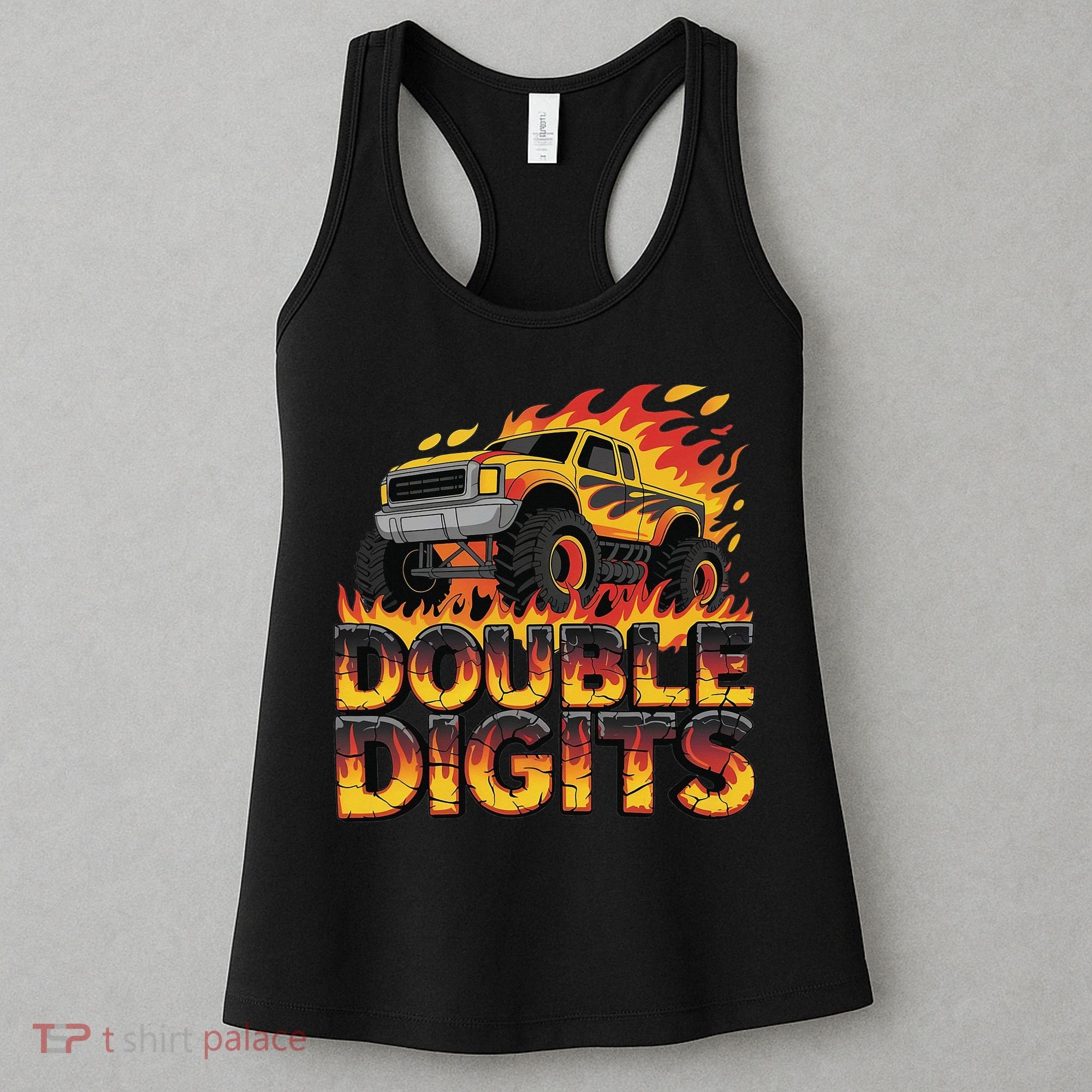 Birthday Monster Truck Bruh Im Double Digits 10 Year Old Women's Tank Top