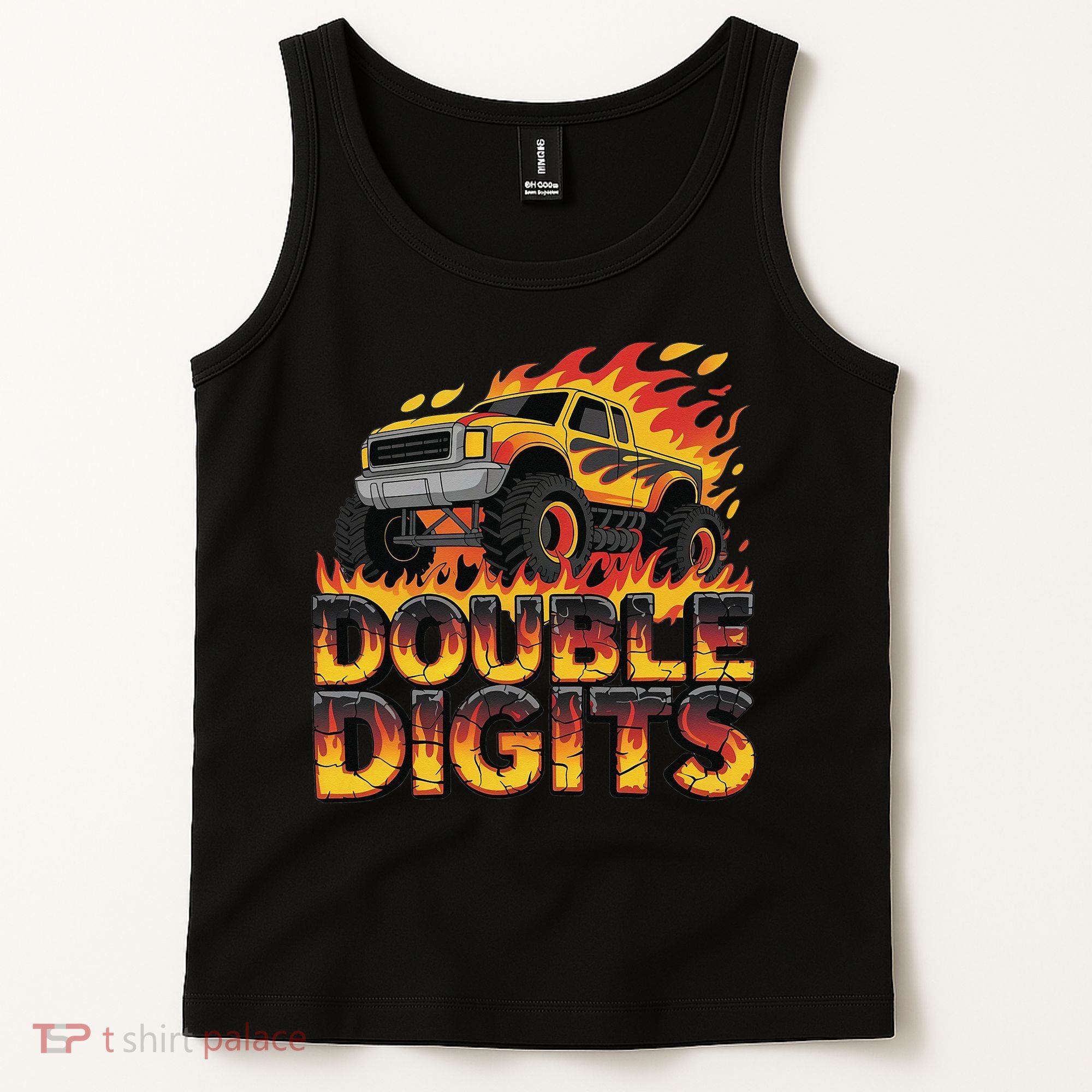 Birthday Monster Truck Bruh Im Double Digits 10 Year Old Tank Top