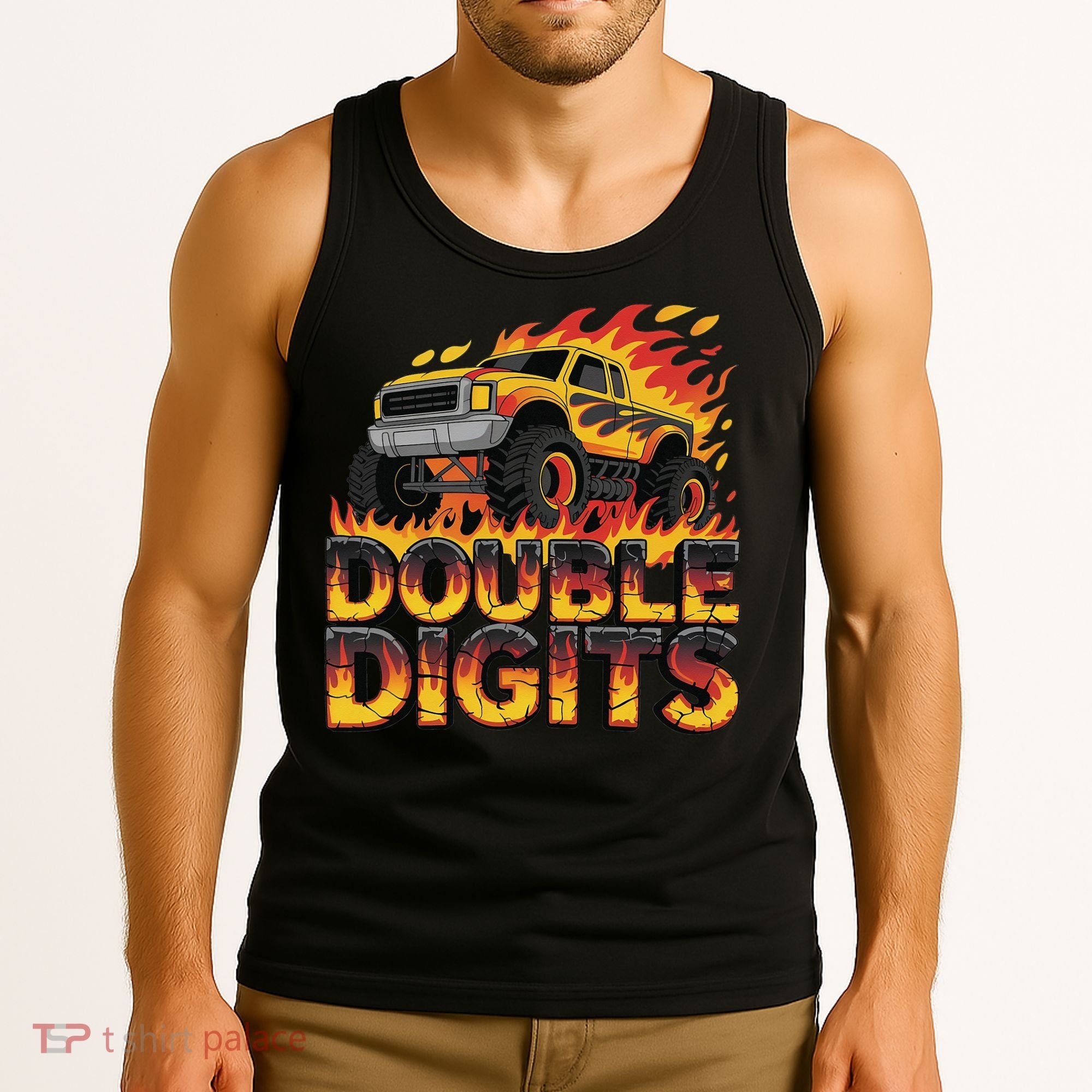 Birthday Monster Truck Bruh Im Double Digits 10 Year Old Tank Top