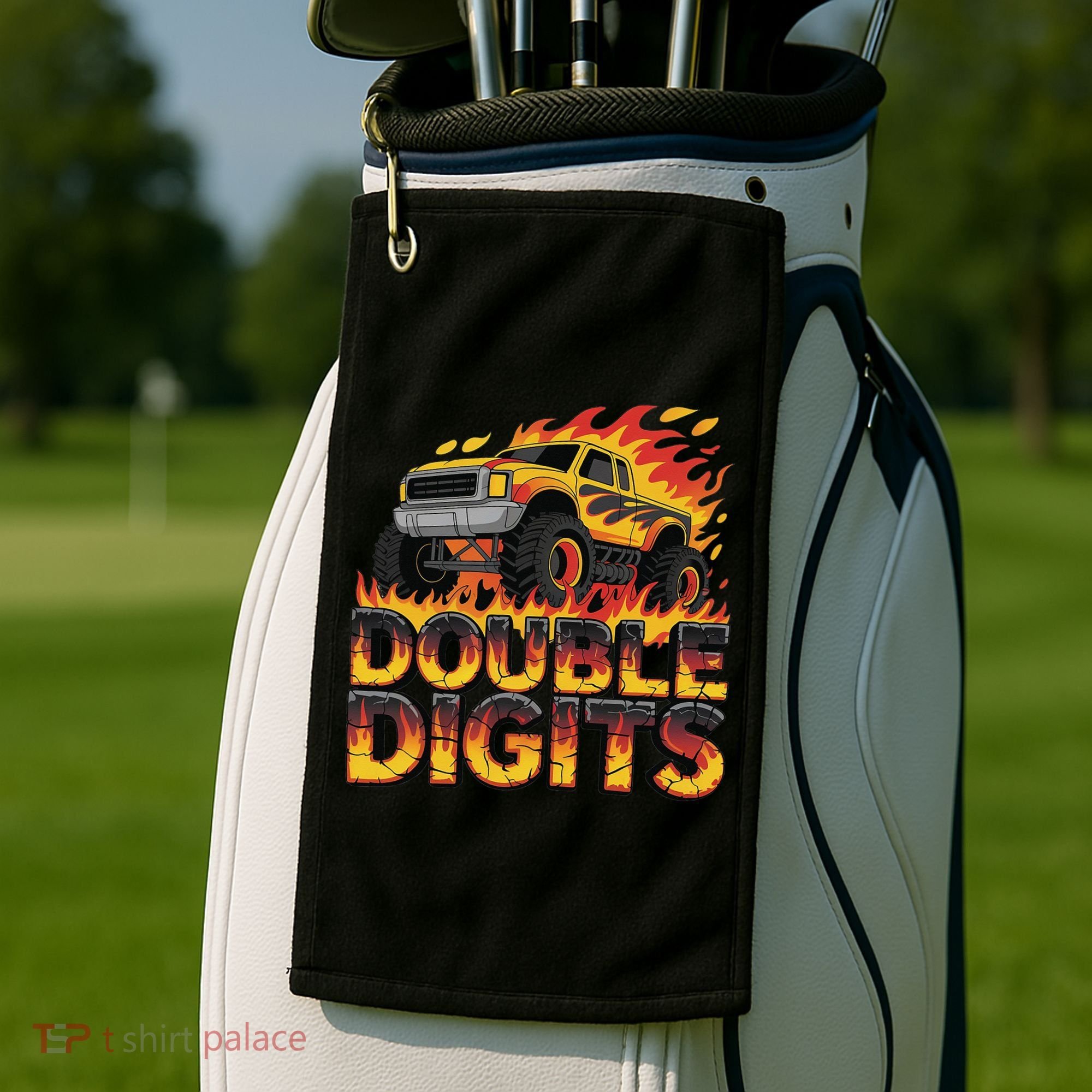 Birthday Monster Truck Bruh Im Double Digits 10 Year Old Golf Towel