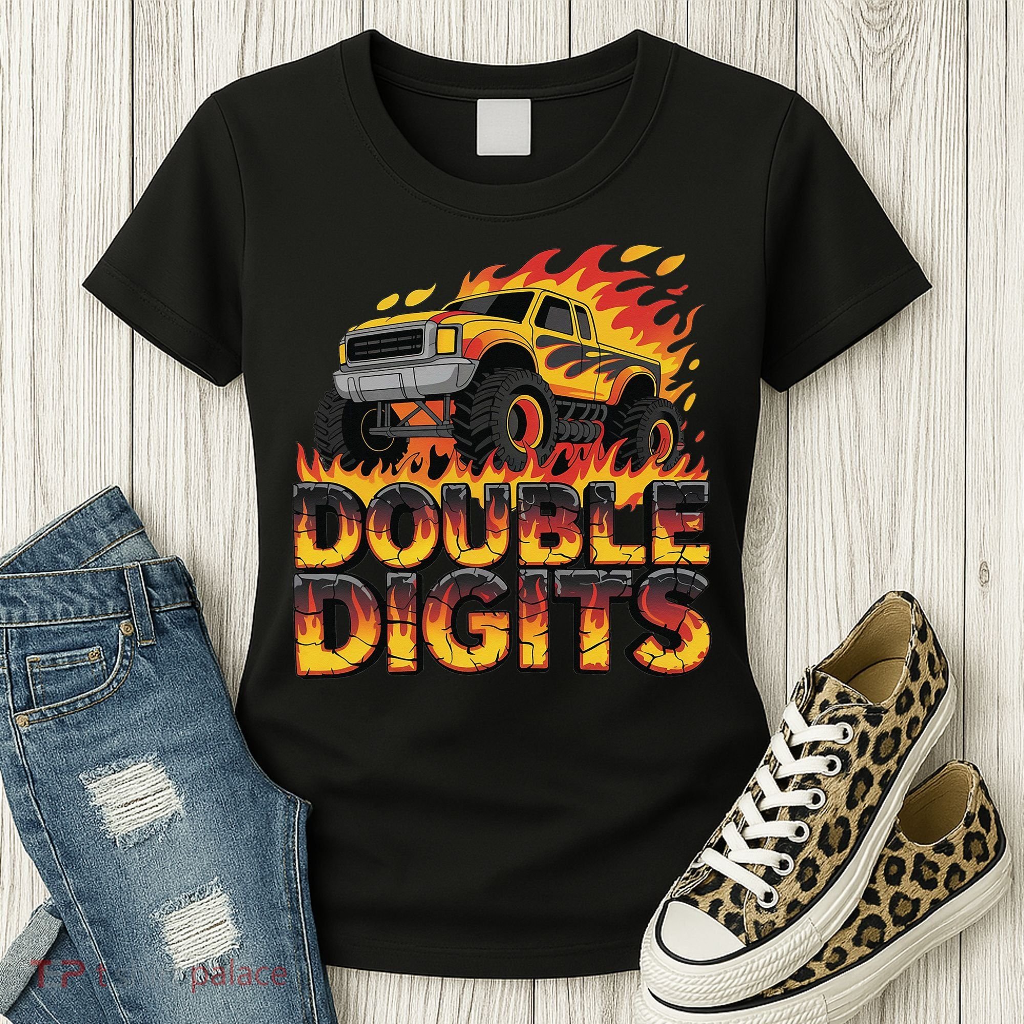 Birthday Monster Truck Bruh Im Double Digits 10 Year Old Women's T-Shirt