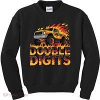 Birthday Monster Truck Bruh Im Double Digits 10 Year Old Kids Sweatshirt thumb 0