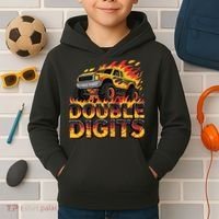 Birthday Monster Truck Bruh Im Double Digits 10 Year Old Kids Hoodie thumb 2