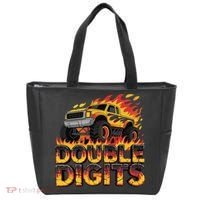 Birthday Monster Truck Bruh Im Double Digits 10 Year Old Tote Bag thumb 0
