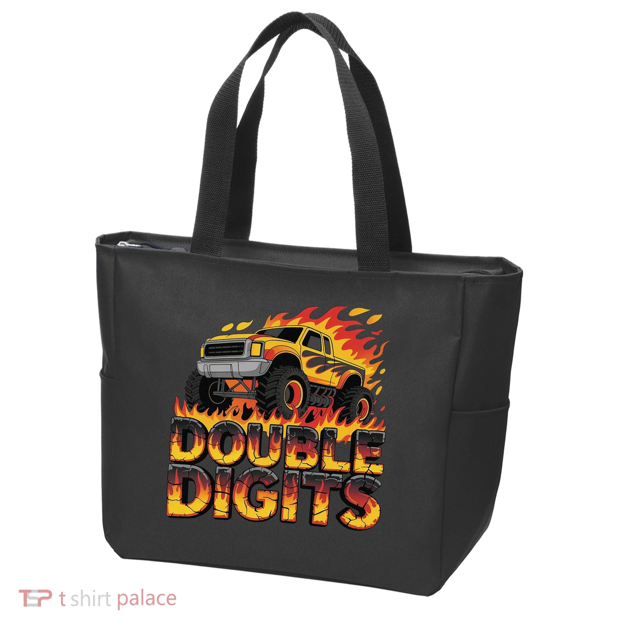Birthday Monster Truck Bruh Im Double Digits 10 Year Old Tote Bag