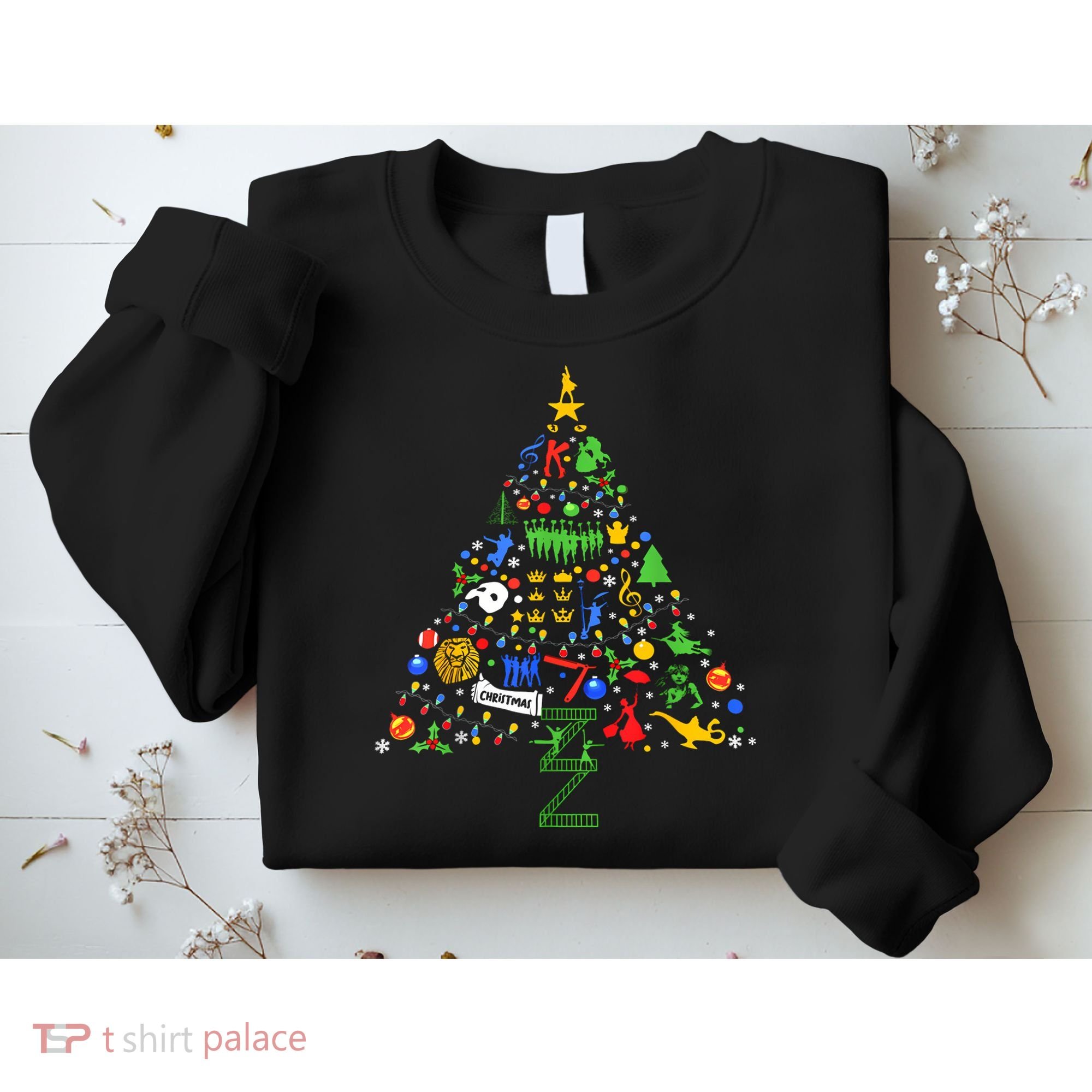Broadway Musical Theatre Christmas Tree Sweatshirt