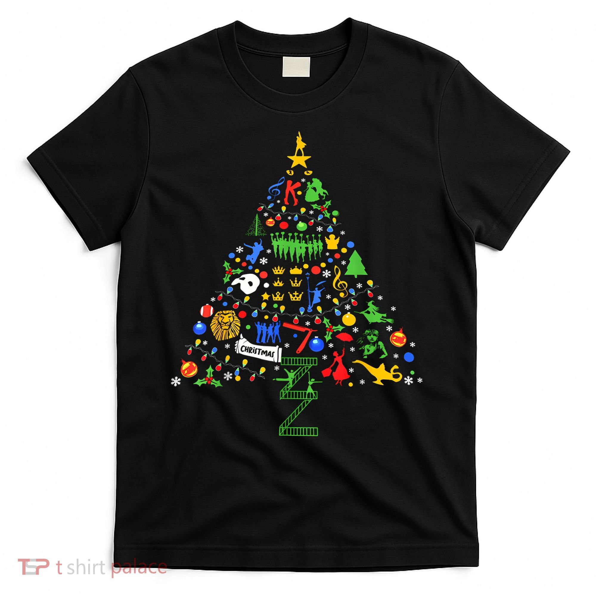 Broadway Musical Theatre Christmas Tree T-Shirt