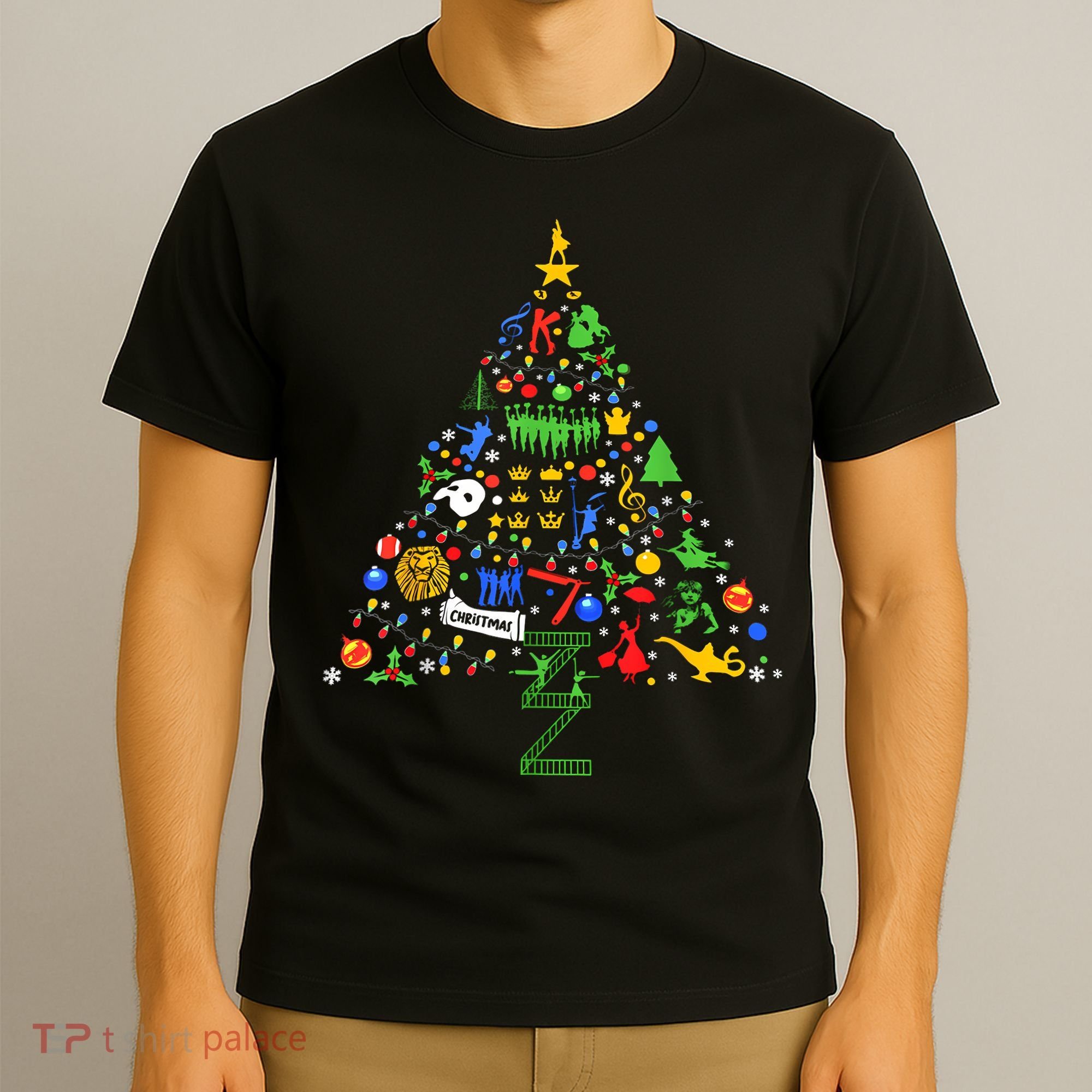 Broadway Musical Theatre Christmas Tree T-Shirt