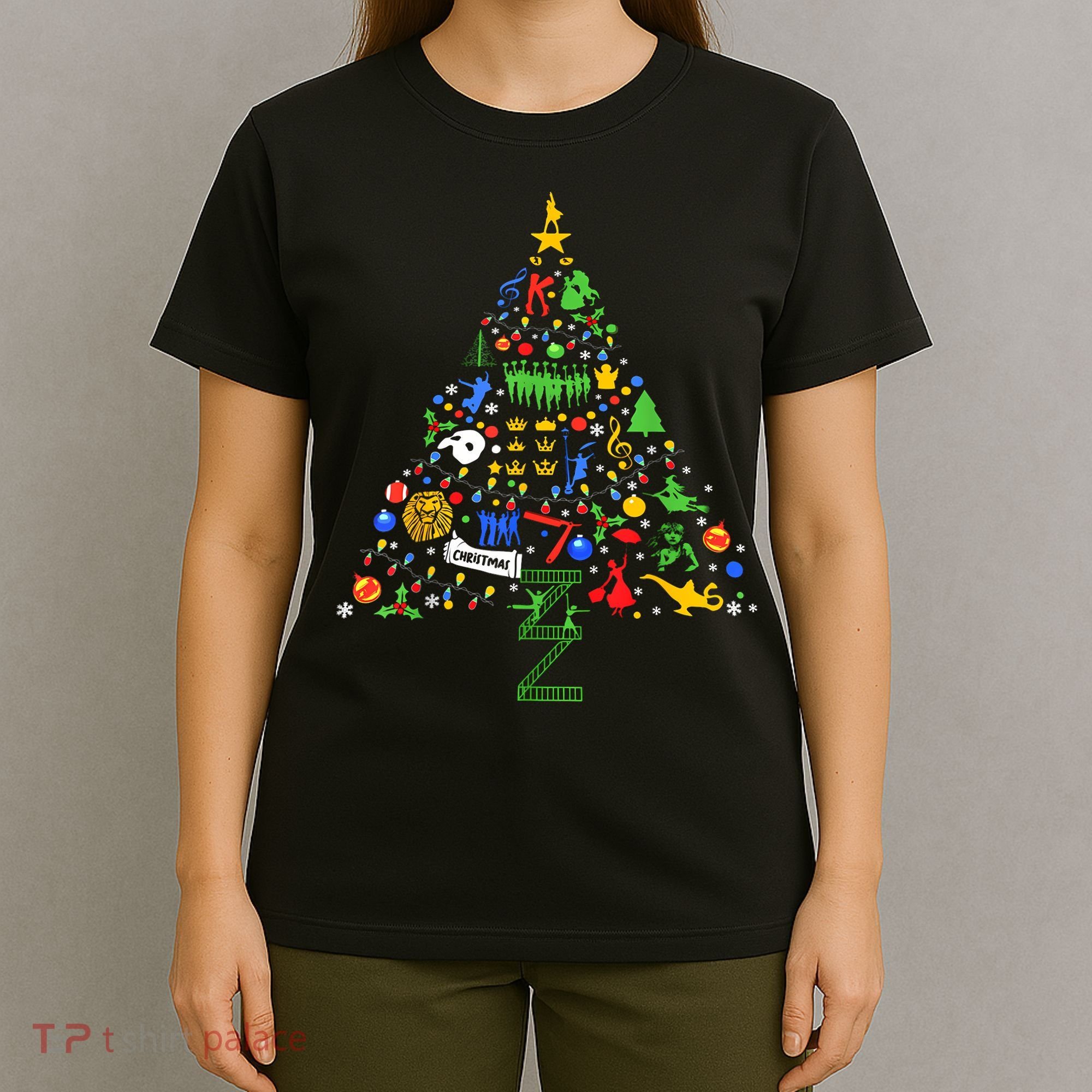 Broadway Musical Theatre Christmas Tree T-Shirt