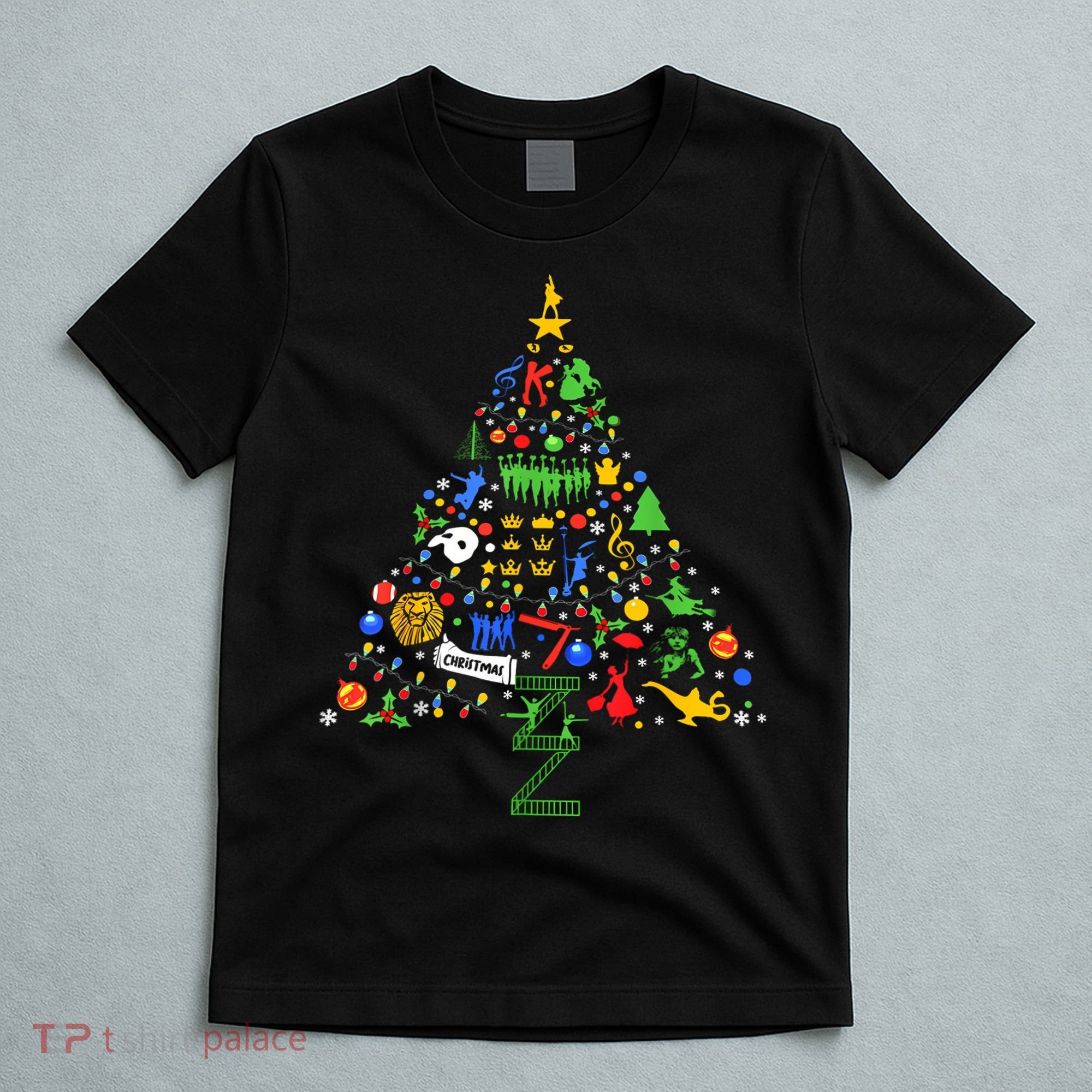 Broadway Musical Theatre Christmas Tree T-Shirt