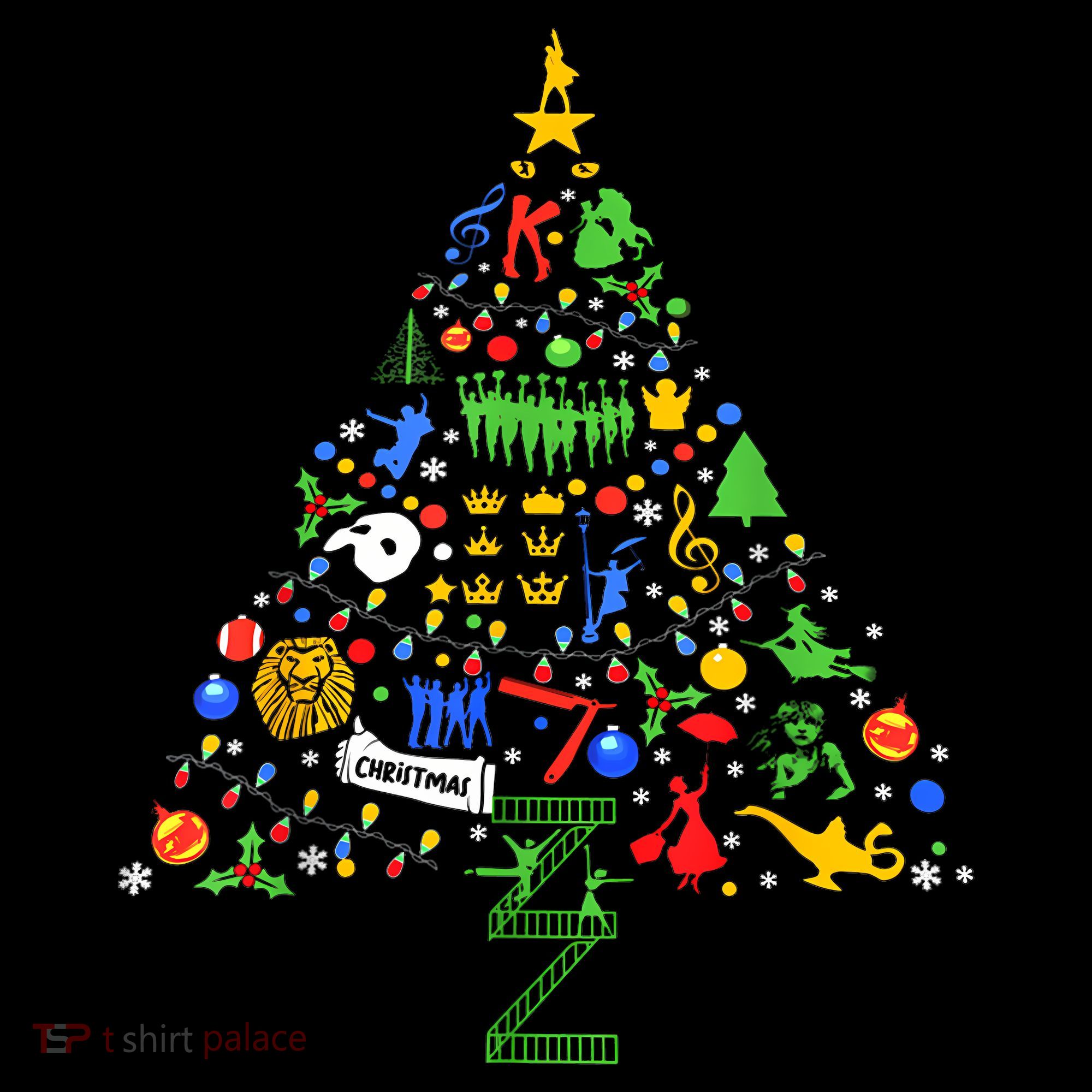 Broadway Musical Theatre Christmas Tree Women's Hoodie