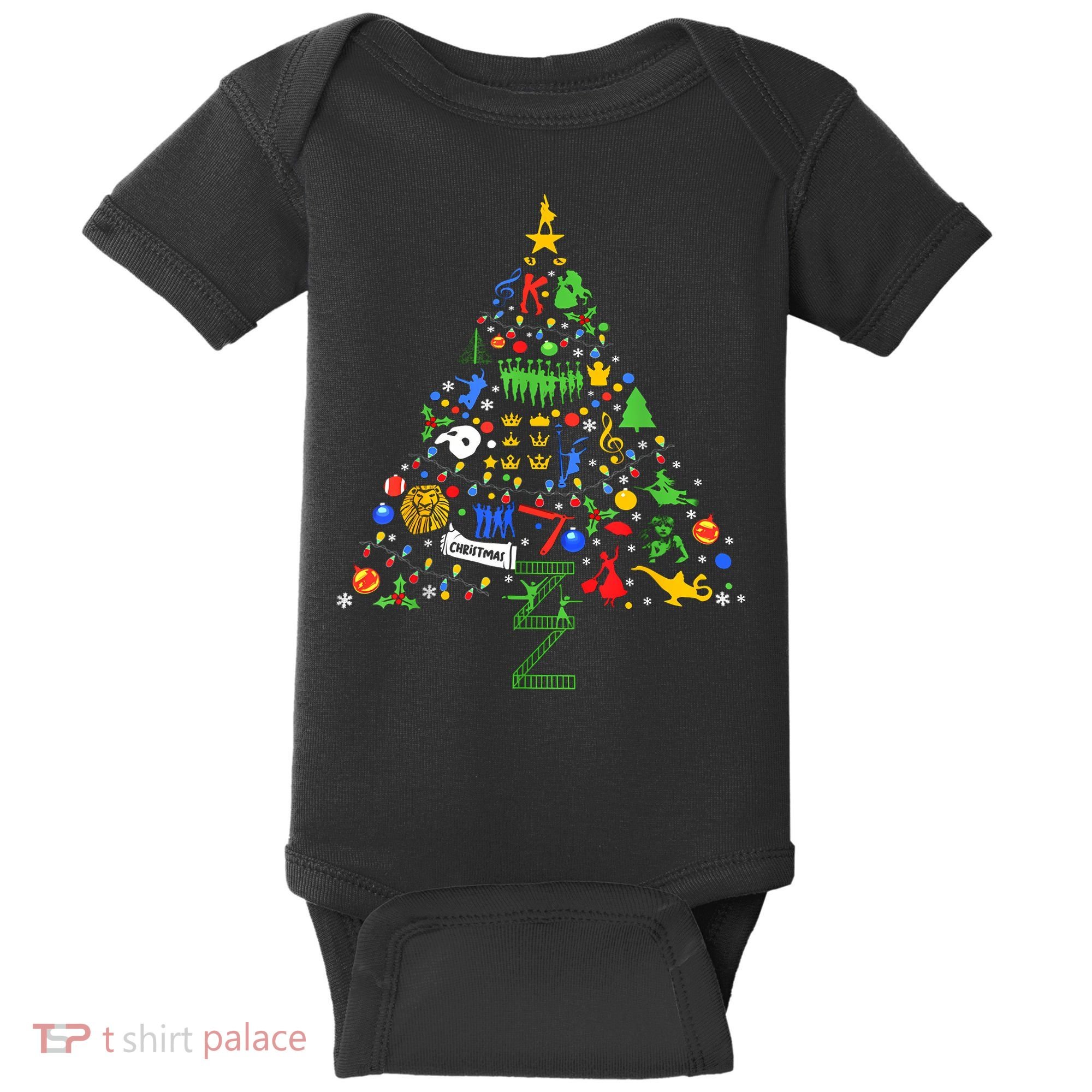 Broadway Musical Theatre Christmas Tree Baby Bodysuit