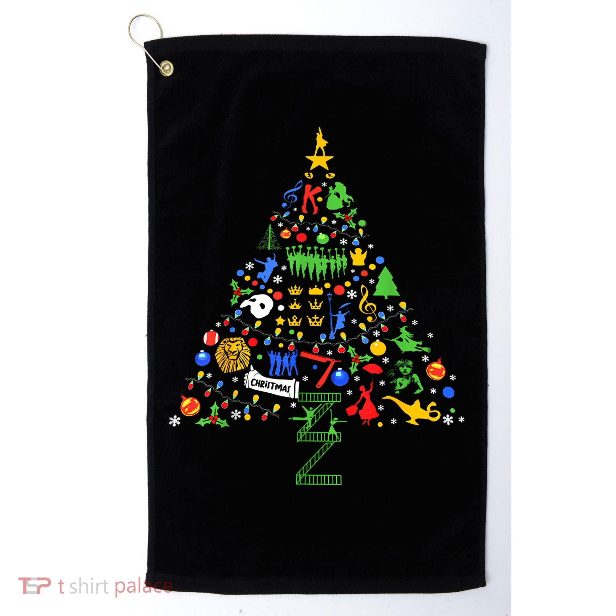 Broadway Musical Theatre Christmas Tree Golf Towel