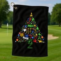 Broadway Musical Theatre Christmas Tree Golf Towel thumb 1