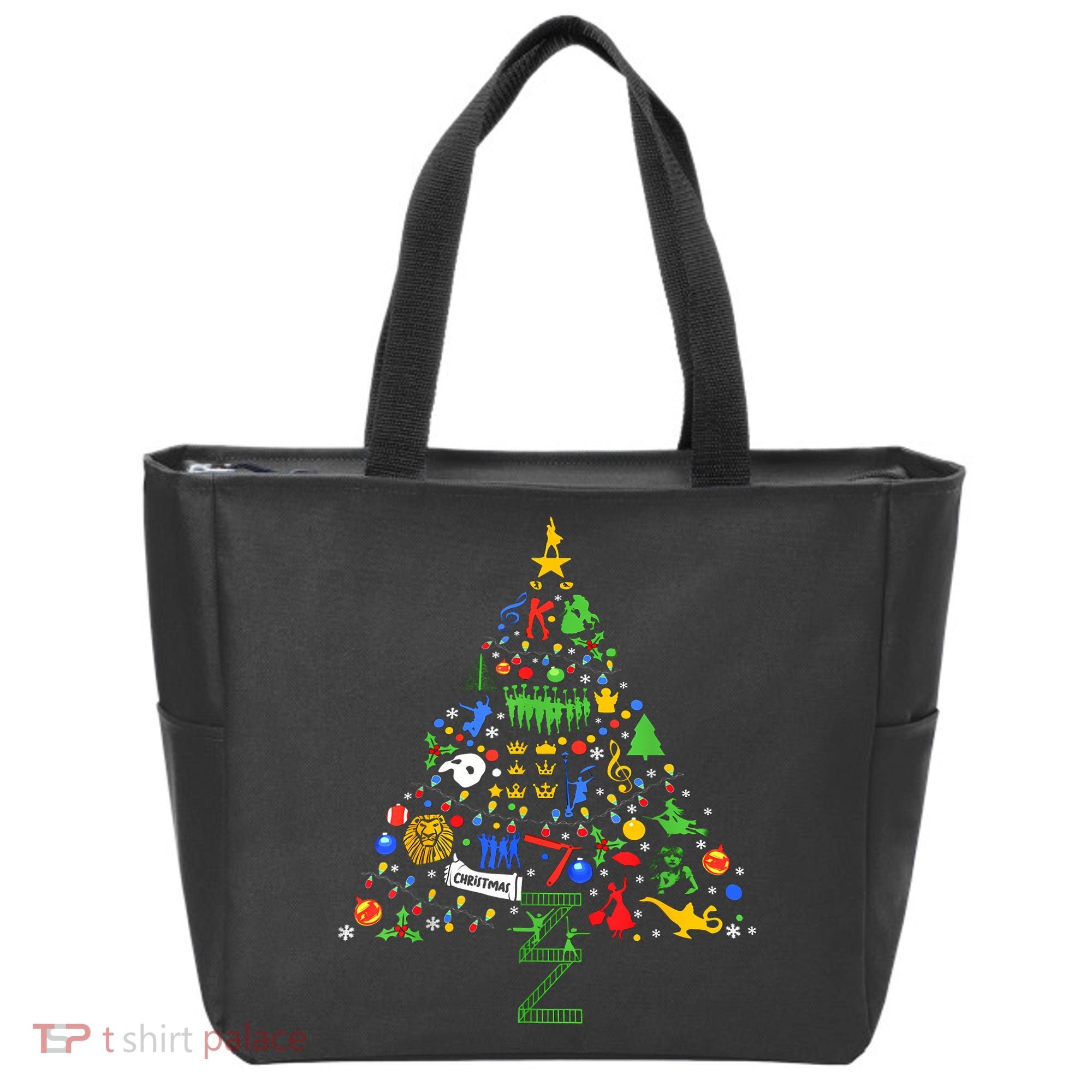 Broadway Musical Theatre Christmas Tree Tote Bag