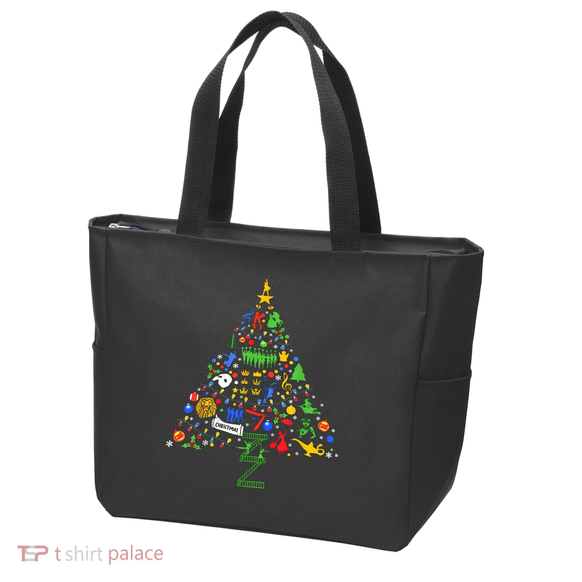 Broadway Musical Theatre Christmas Tree Tote Bag