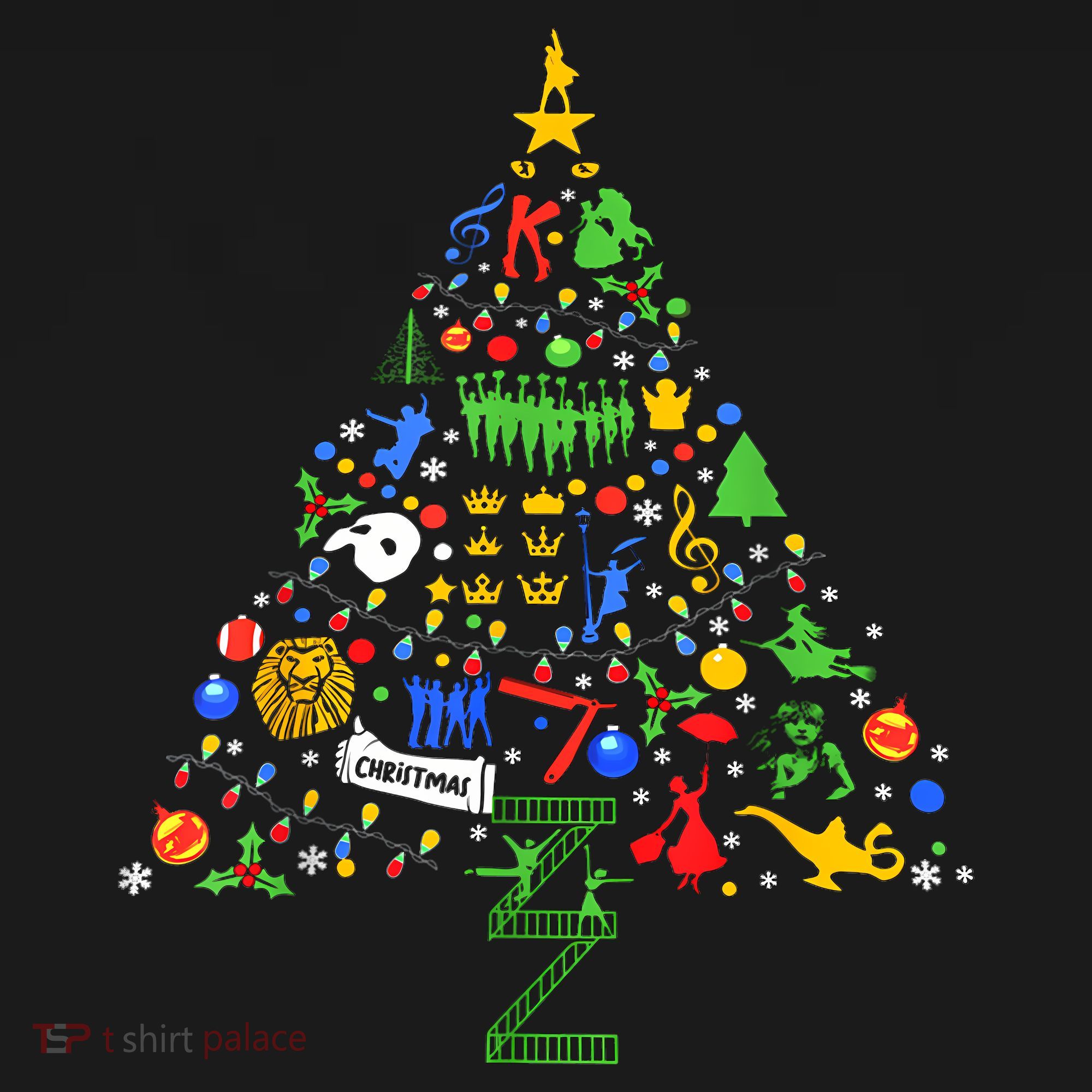 Broadway Musical Theatre Christmas Tree Tote Bag
