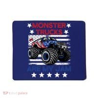 Boy Monster Truck American Flag Racing Usa Patriotic Retro Mousepad thumb 0