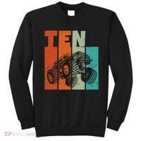 Birthday Monster Truck Retro 10 Year Old Bday Sweatshirt thumb 0