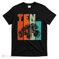 Birthday Monster Truck Retro 10 Year Old Bday T-Shirt thumb 0