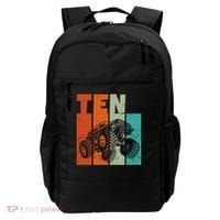 Birthday Monster Truck Retro 10 Year Old Bday Backpack thumb 0