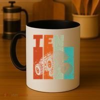 Birthday Monster Truck Retro 10 Year Old Bday Coffee Mug thumb 4