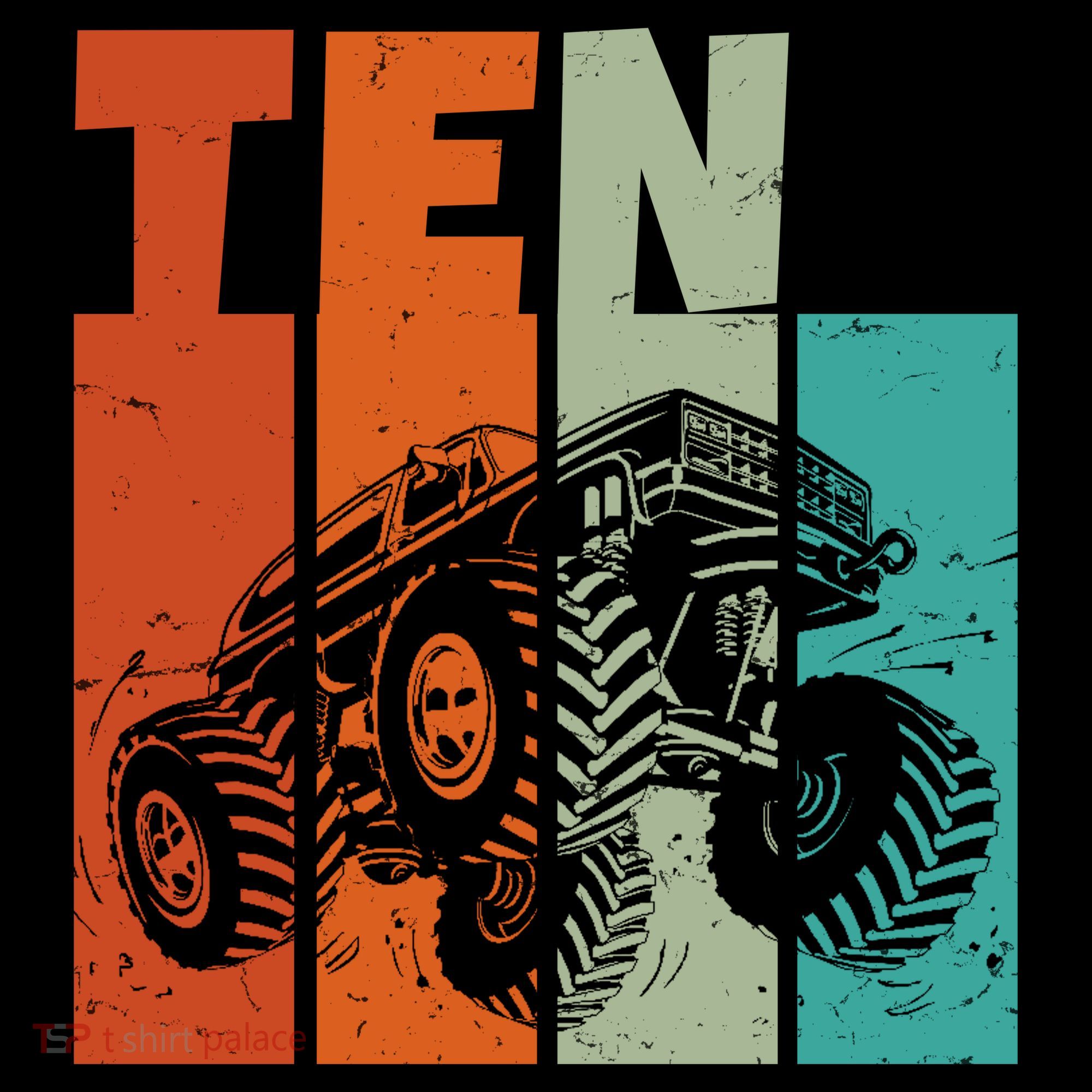 Birthday Monster Truck Retro 10 Year Old Bday Coffee Mug