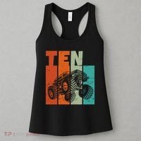Birthday Monster Truck Retro 10 Year Old Bday Women's Tank Top thumb 3